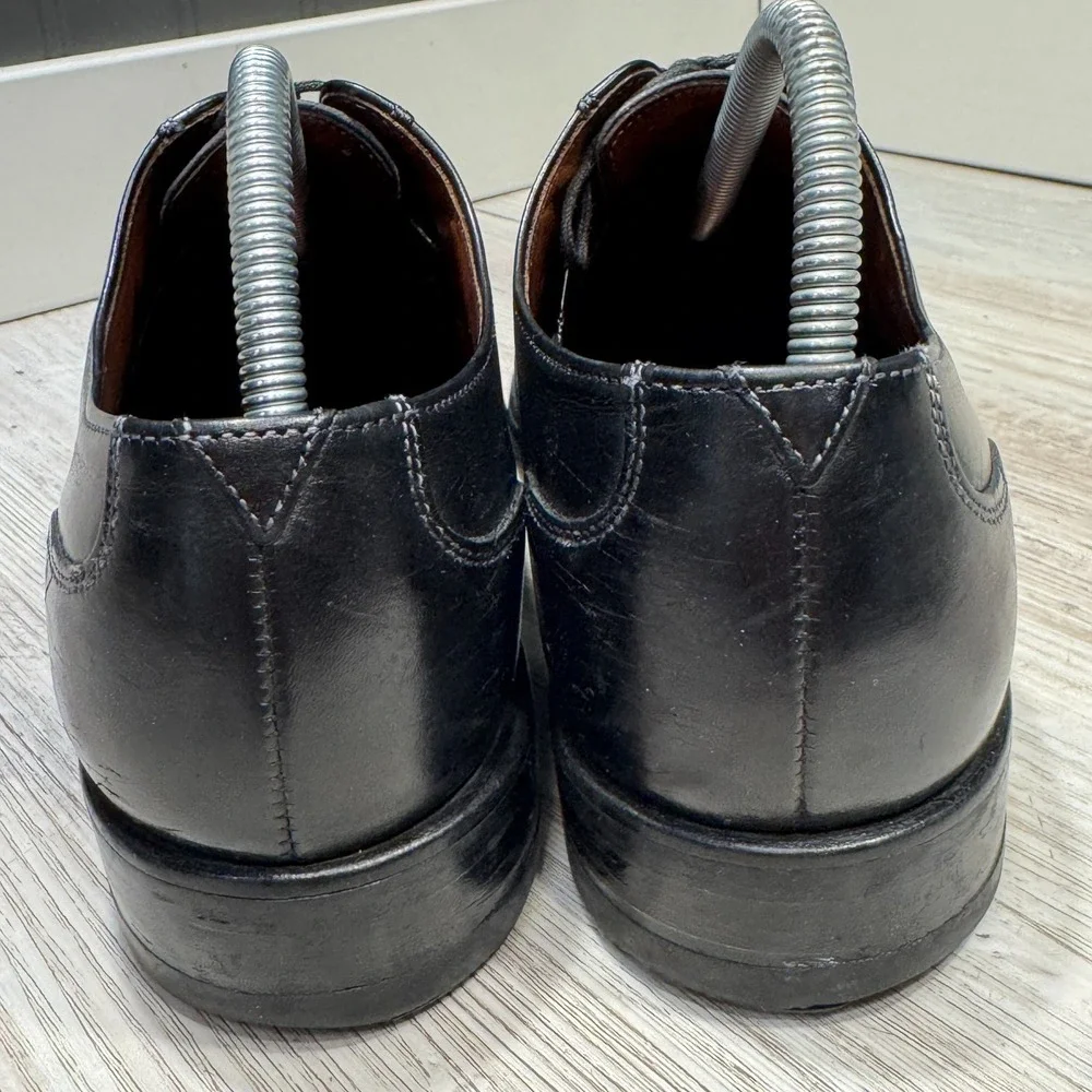 Mens Allen‎ Edmonds Montgomery Black Leather Work Dress Oxfords Shoes Size 8.5